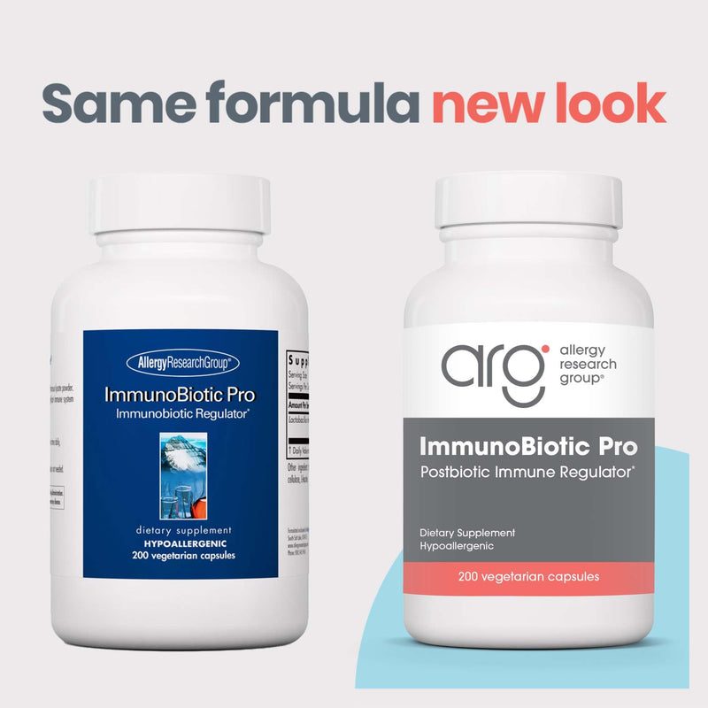 Allergy Research Group ARG ImmunoBiotic Pro Postbiotic Immune, 200 Capsules | Postbiotic Immune Regulator with Lactobacillus Rhamnosus Lysate for Immune System and Gut Barrier Function
