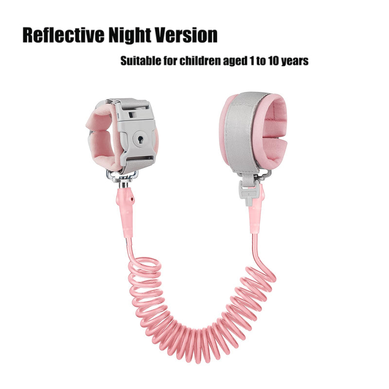PandaEar Anti Lost Wrist Link, Toddler Harness Walking Leash Safety Child Wristband Leashes for Babies Kids -Pink
