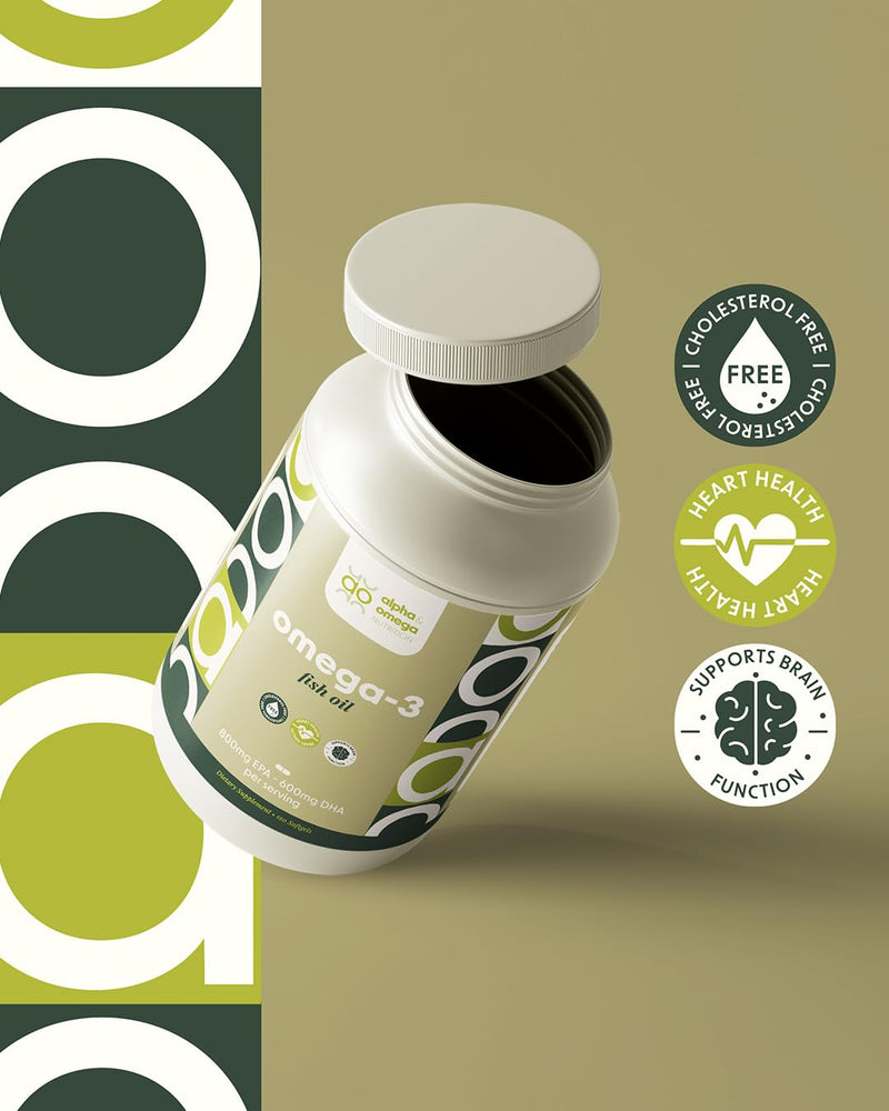 Alpha & Omega Nutrition Omega 3 Fish Oil for Heart, Brain & Immune Health - 2500mg (800mg EPA/600mg DHA) - 120 Softgels