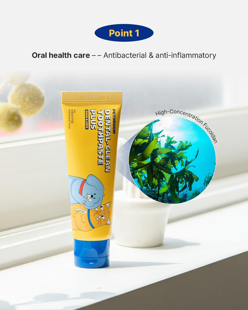 PETHROOM Pet Dental Clean Toothpaste Plus for Dogs & Cats – Pet Friendly Flavor, Enzymatic Toothpaste for Fresh Breath & Plaque Control, Gentle Daily Dental Care, Net Wt 2.1 oz Original