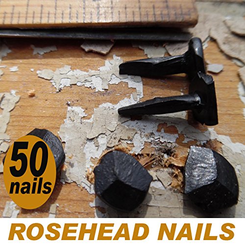 (50) 5/8" Steel Decorative Wrought Head Nails with Black Oxide Finish. (Small, Black) - BeesActive Australia