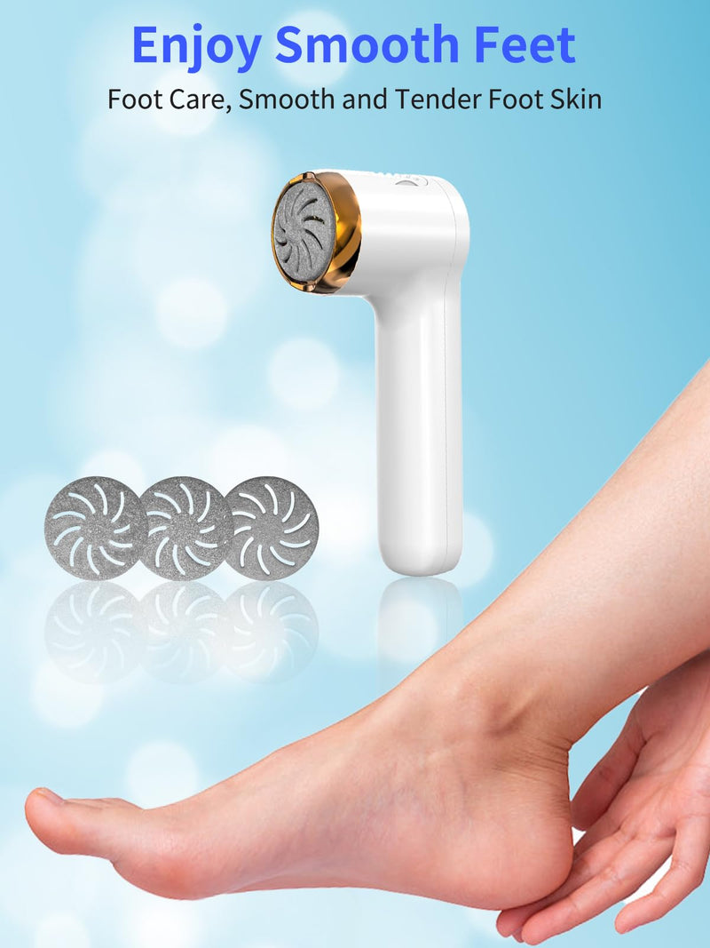 Electric Feet Callus Remover (with Dander Vacuum), USB Rechargeable Pedicure Device for Foot Care, Portable Power Foot File Tool for Dead Hard Skin Remove, Make Your Feet Soft Smooth - BeesActive Australia