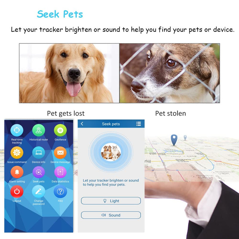 Winnes 4G GPS tracker collar for dogs 3000 mAh GPS tracker for dogs real-time tracking free APP/platform without subscription IP67 waterproof tracker dog with data statistics sound light alarm - BeesActive Australia