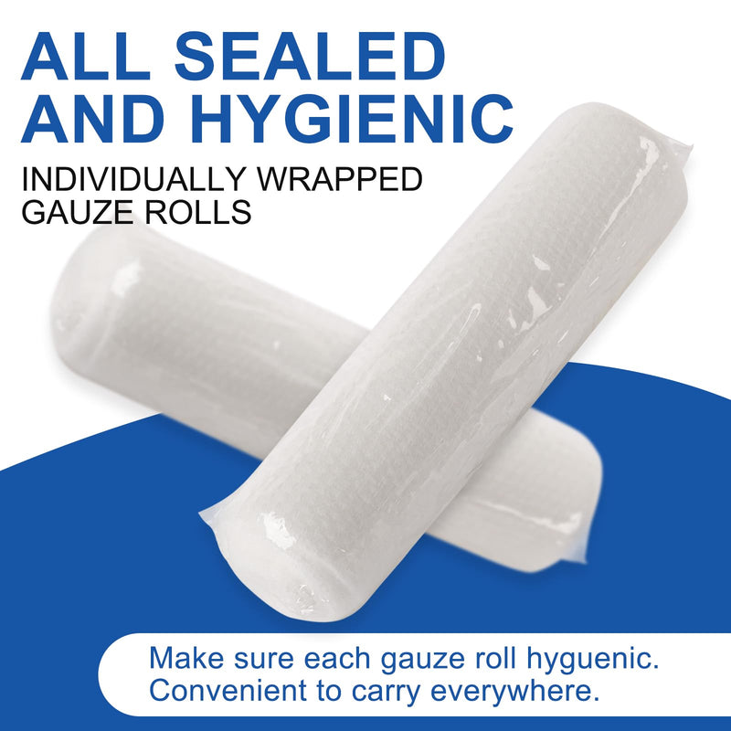 30 Pack Gauze Rolls Bandages, 4 in x 4.1 Yards, Individually Wrapped Breathable Rolled Gauze, Mummy Wraps, Premium First Aid Supplies & Medical Supplies for Wounds Pack of 30 - BeesActive Australia