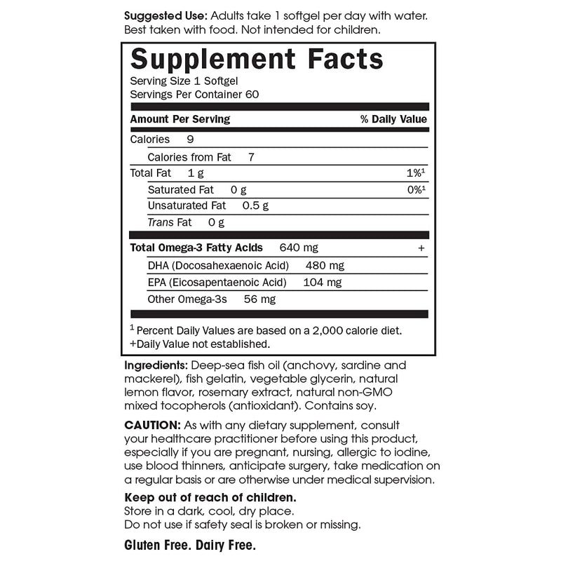 Garden of Life Prenatal DHA Omega 3 Fish Oil Supplement - Minami Natural Prenatal,Lemon,60 Softgels,(Pack of 2) 60 Count (Pack of 2)