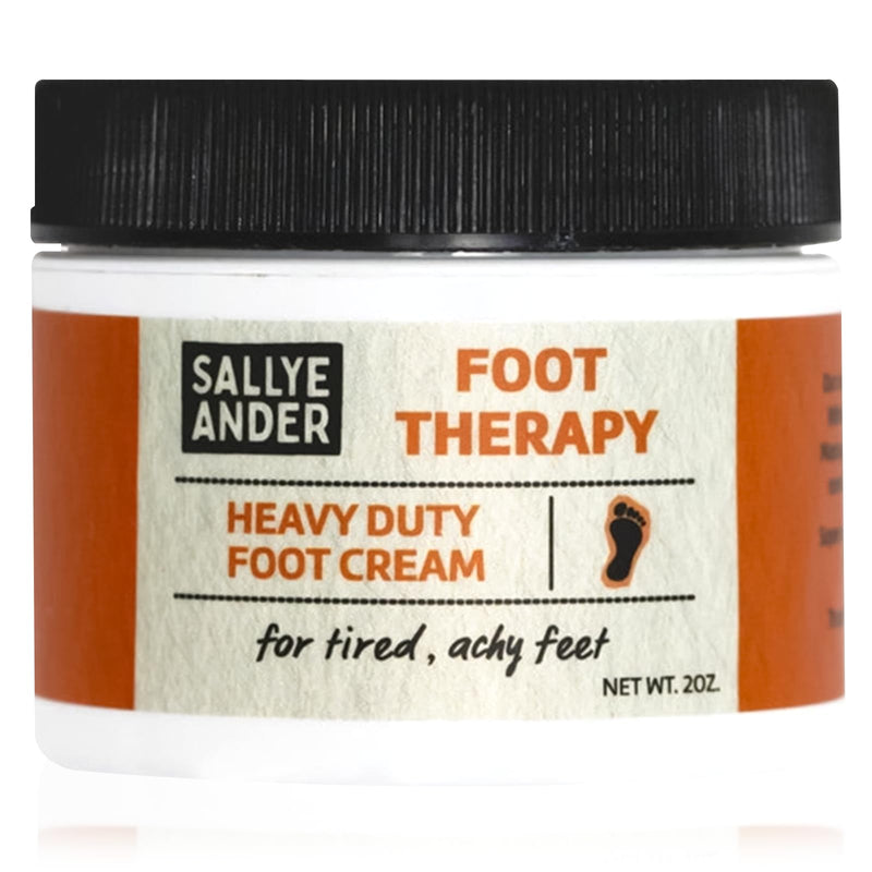 SALLYEANDER Heavy Duty Foot Therapy Cream - 2oz - Essential Oil Infused Healing Formula - Bold Tea Tree Oil, Mint, & Herbal Scent - Moisturize Dry Cracked Feet - BeesActive Australia