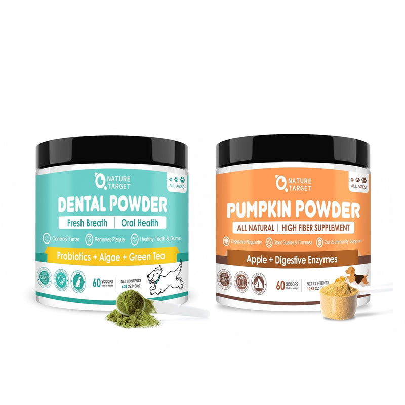 Pumpkin Powder for Dogs & Dog Dental Powder, Chicken Flavor