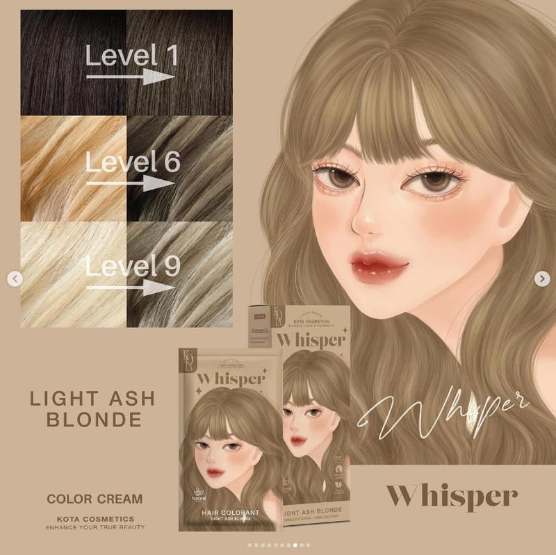 Kota Color Cream Hait Color Organic (Whisper (Light Ash Blonde)), 6.76 Ounce (Pack of 1) Whisper (Light Ash Blonde)