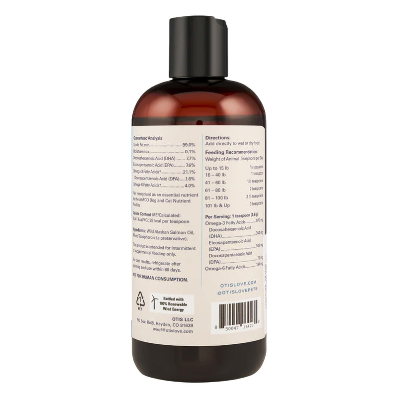O.T.I.S Salmon Oil All-Natural Supplement for Dogs & Cats – 8 fl oz – Omega-3 DHA & EPA Fatty Acids – Supports Healthy Joints, Skin & Cognitive Function