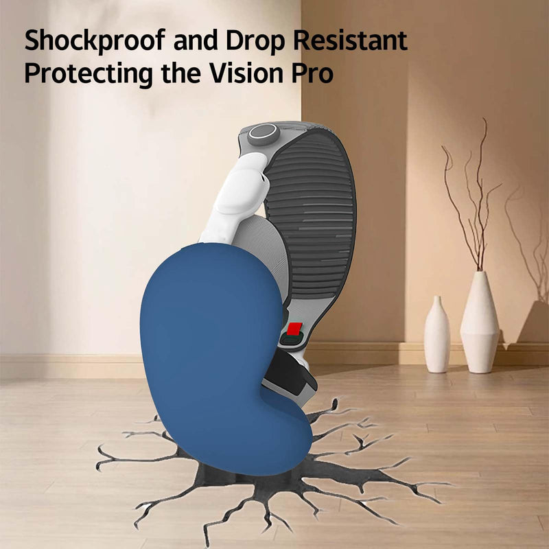 Silicone Soft Ultra Case for Apple Vision Pro VR 2024 Front Glass-Dust-Proof, Drop-Proof, not Easy to get Dirty Blue - BeesActive Australia