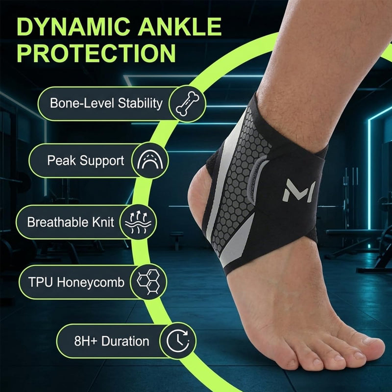 Ankle Brace 2 Pack for Men & Women, Adjustable Lace-Up Ankle Support with Straps, Breathable Compression Stabilizer for Sports, Running, Basketball & Daily Wear (Gray) - BeesActive Australia