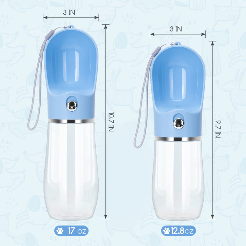 Nobleza Dog Water Bottle, Leak Proof Portable Pet Water Bottle Dispenser BPA-Free Puppy Water Bottle for Outdoor Walking, Hiking, Travel, Food Grade Plastic (12.8oz, Blue) 12.8 OZ - BeesActive Australia
