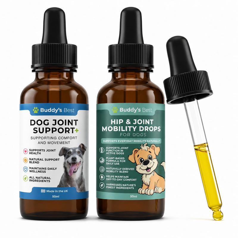 BUDDY'S BEST Complete Joint Care Bundle for Dogs | Supports Healthy Joints & Mobility | Natural Ingredients for Flexibility & Comfort | Easy-to-Use Liquid Formula | 50ml Each | Made in the UK