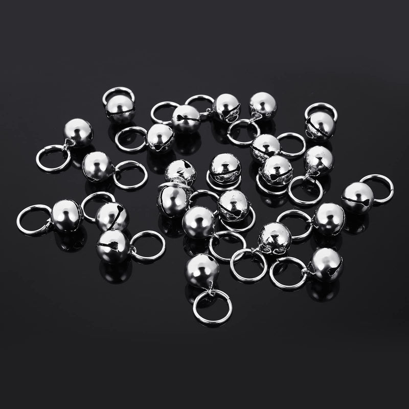 Molain Pack of 24 Cat Bells with Key Ring Dog Collar Bells Training Bells Collar Pendant Pet Accessories Festival Party DIY Small Bells Silver - BeesActive Australia