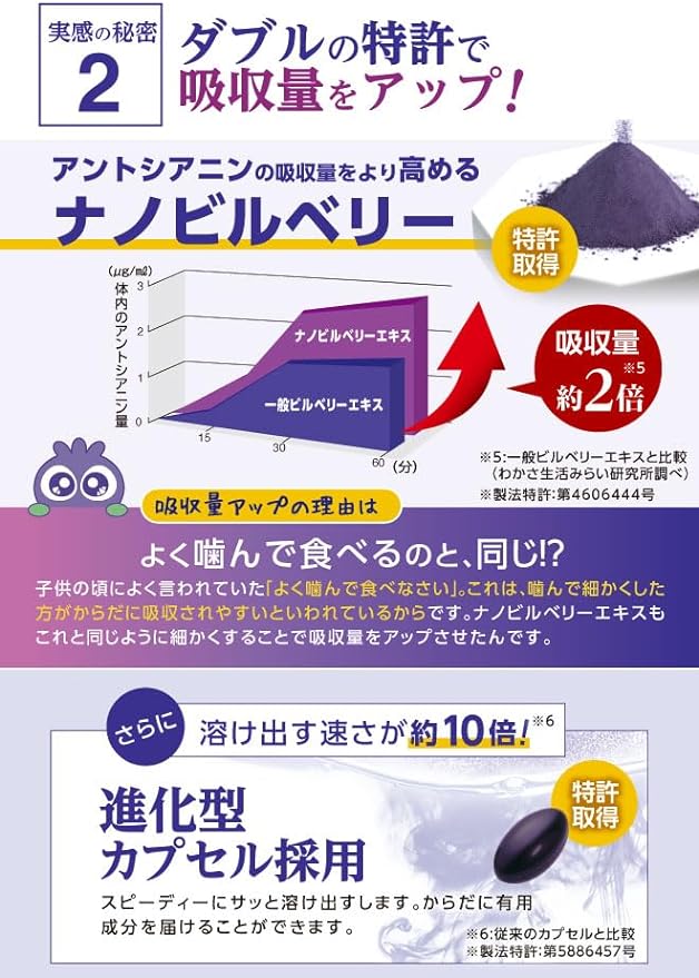 [Official] Wakasa Life Blueberry Eye 1 bag contains 31 tablets Approximately 1 month's supply Contains 28 types of ingredients such as nano bilberry extract lutein and hyaluronic acid - BeesActive Australia