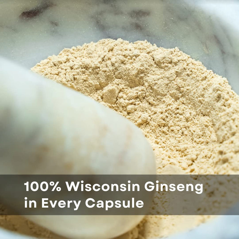 Baumann Wisconsin Ginseng Capsules 130 Pills 400 mg – Pure American Ginseng Root Extract Powder in Each Pill - 100% Natural Panax Ginseng Supplement for Immune Support, Focus and Energy 130 Count (Pack of 1)