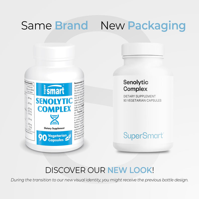 Supersmart Senolytic Complex (Advanced Formula) - with Fisetin, Quercetin, Bromelain - Patented Ingredients - Senolytic Supplement | Non-GMO & Gluten Free - 90 Vegetarian Capsules