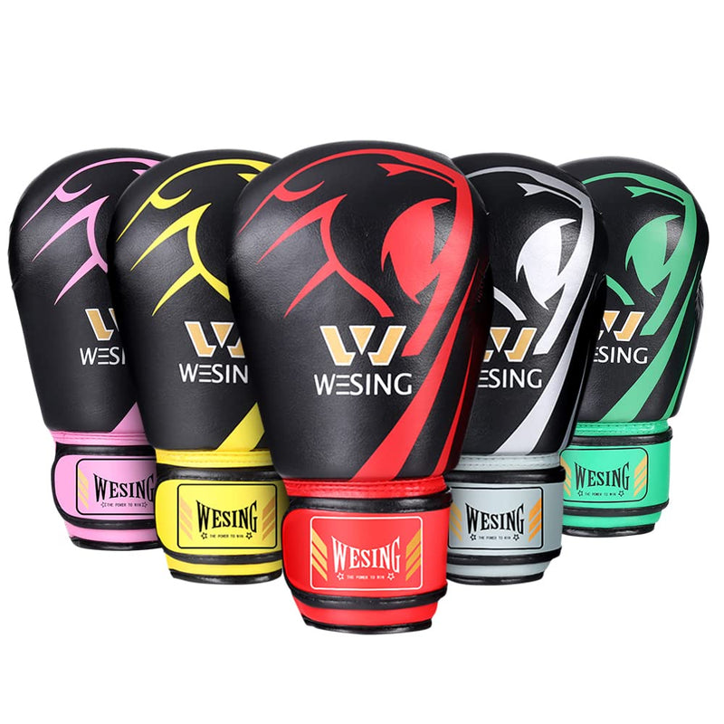 Wesing Kids Professional Boxing Gloves Men Women Boxing Gloves Kickboxing Sparring Workout Training Gloves for Adult Kid Pink 10oz