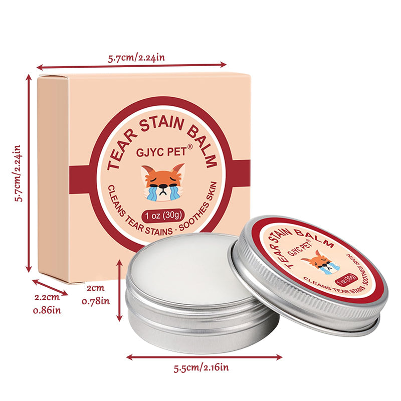 Bisienya Dog Tear Stain Remover,Pet Tear Stain Remover Balm,Natural Eye Care for Dogs and Cats,Tear Stain Remover for Dogs Eyes,Gently Cleanses and Restores Sparkling Eyes(30g)