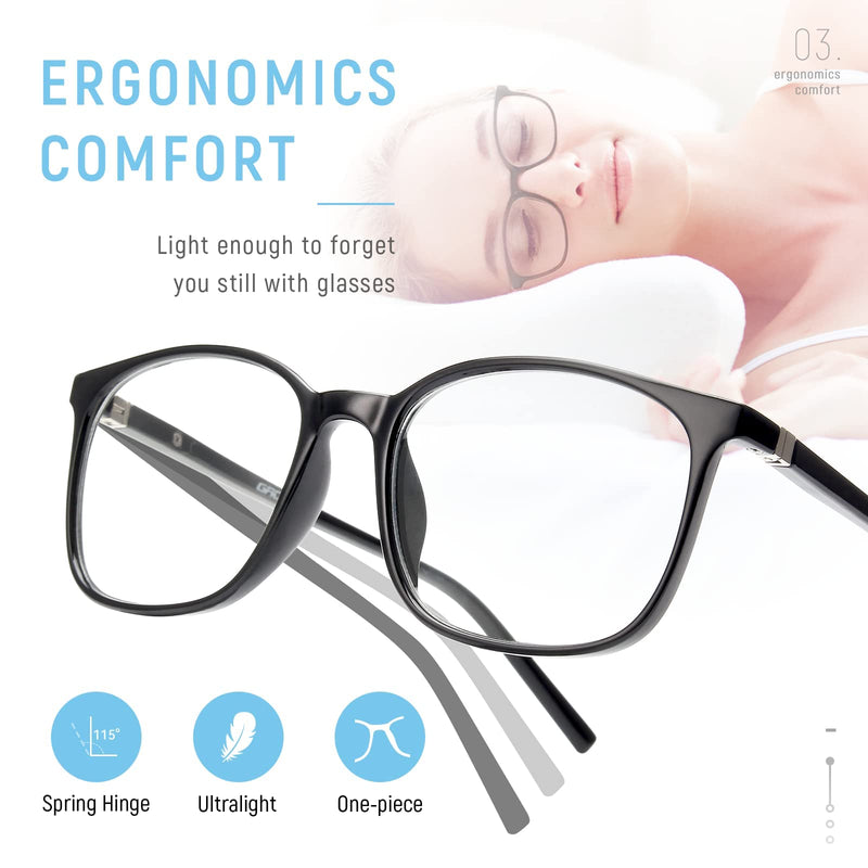 Gaoye Blue Light Blocking Glasses Women/Men, Computer Gaming Fake Eyeglasses Anti UV Ray-Spring Hinge Light Black & Leopard Clear - BeesActive Australia