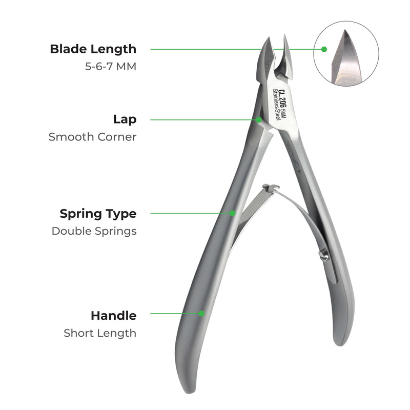 NGHIA Professional Cuticle Nipper CL-206 | Stainless Steel (5MM) | Salon Quality & Surgical Grade | Precision Cuticle Trimmer 5MM