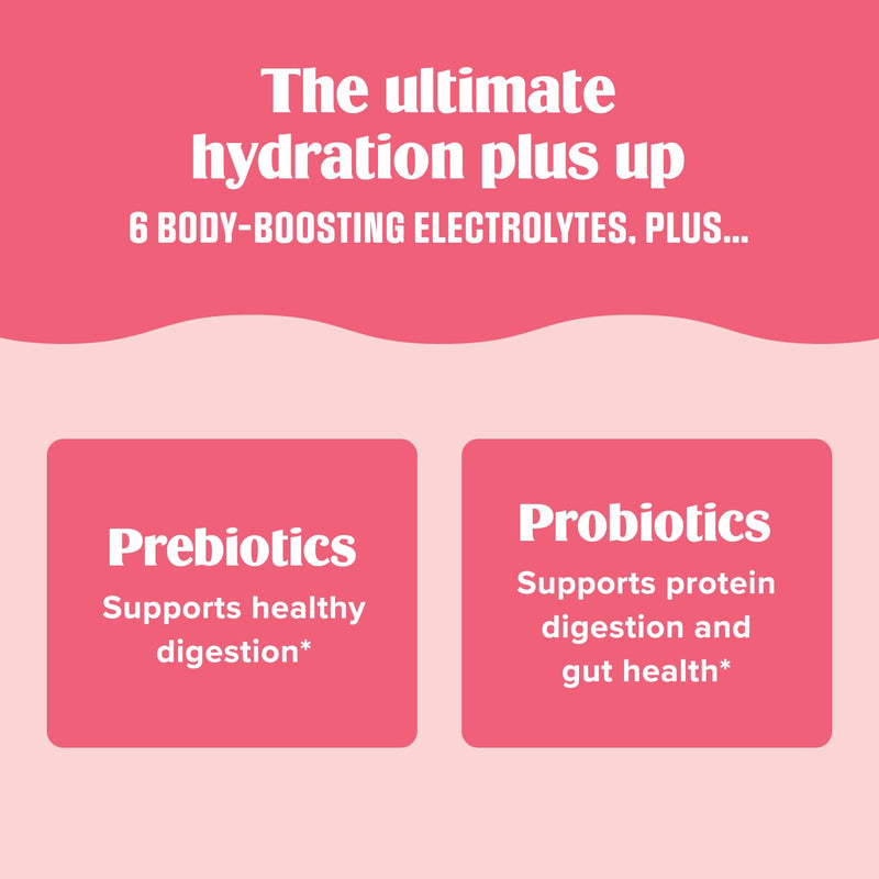 Ultima Replenisher Gut Health Supplement and Electrolytes Powder - Raspberry Lemonade, 14 Stickpacks - Hydration Packets with Added Gut Health Benefits - BeesActive Australia