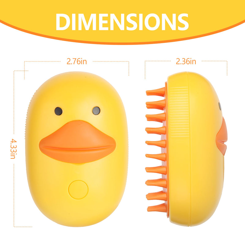 Gauzi 3 in 1 Cat Steam Brush for Shedding Spraing Cleaning and Massaging Dog Pet Hair Brush (Yellow) Yellow - BeesActive Australia