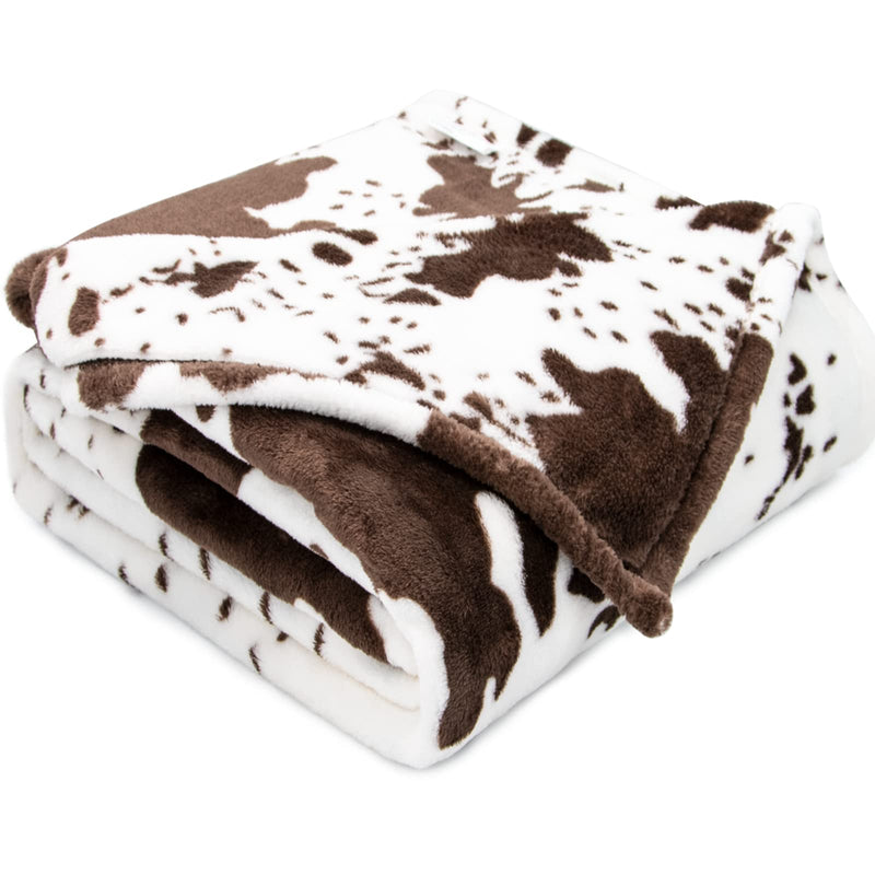 Cute Cow Print Blanket Black and White Soft Fuzzy Fleece Blanket Lightweight Cozy Throw Blanket Cowhide Gifts Decor Stuff for Girls Women Kids Boys White Cow Throw Size 50" x 60" (130 x 150 cm) - BeesActive Australia