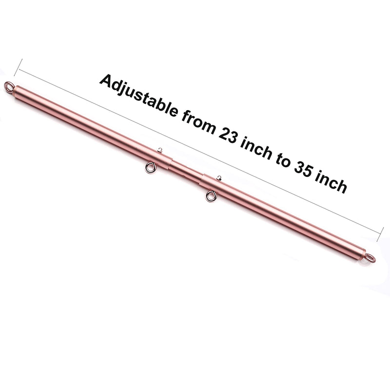 Spreader Pilates Exercise bar, Restore Pilates Bar with 4 Adjustable Strap, Exercise Guide, Home Yoga Training Fitness Gear, Stretching Exercise Tools Rose Gold Bar+Pink Strap
