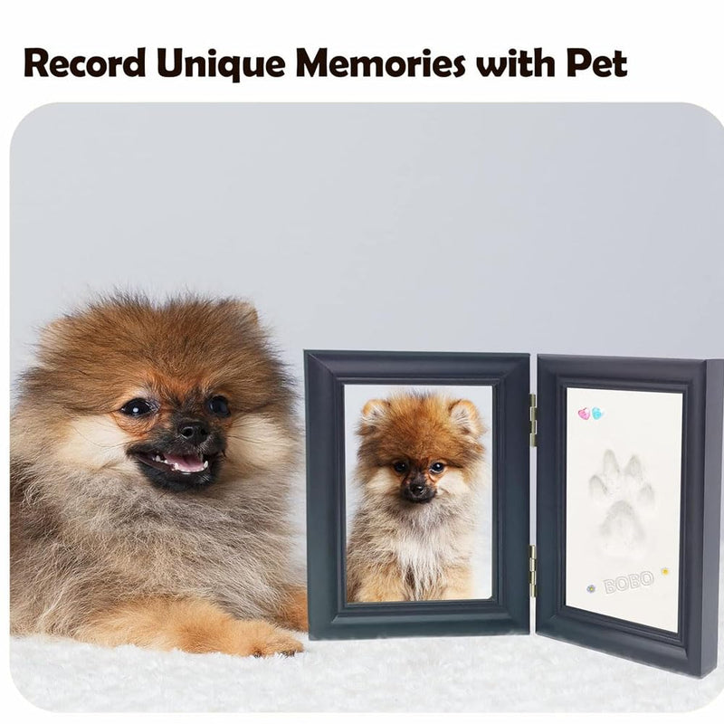 Journdream Paw Print Set Dog and Cat, DIY Paw Print Set, 3D Wooden Picture Frame Paw Print for Dogs or Cat Owners, Picture Frame Keepsake Dog and Cat (Black, 9"W x 6"H x 1.34"D) - BeesActive Australia