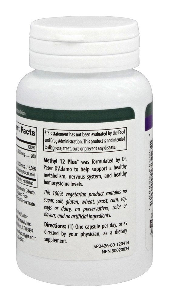 D'Adamo Personalized Nutrition Methyl 12 Plus, 60 Count