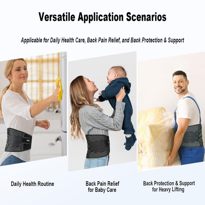 YAHA Back Brace for Lower Back Pain Relief for Women/Men with Lumbar Pad, Back Support Belt with 7 Stays for Heavy Lifting, Sedentariness, Breathable Lumbar Support for Herniated Disc, Sciatica - M M(Waist 33"-39") A