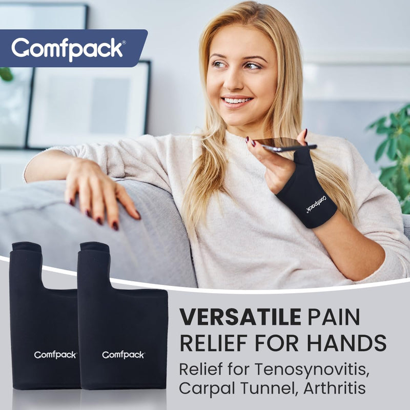 Comfpack Foot Toe Ice Packs Wrap for Bunion, Plantar Fasciitis, Hallux Valgus, Gout, Swelling & Injuries, Big Toe Brace for Arthritis, Hot Cold Compress Therapy Gel Ice Pack for Feet Recovery, 2 Packs - BeesActive Australia