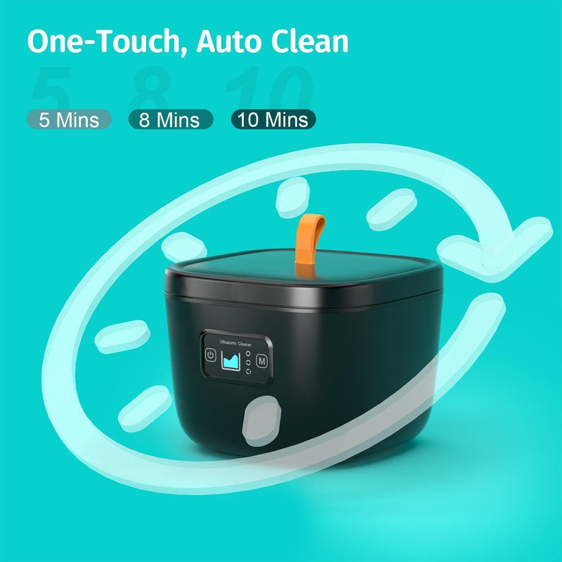 Ultrasonic Cleaner for Retainer, Dentures, Mouth Guard, Aligner, Whitening Trays, 255ML 43kHz Jewelry Cleaner Ultrasonic Machine, Portable Ultrasonic Retainer Cleaner for Home Travel, Ideal Gift - BeesActive Australia