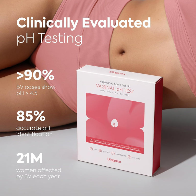 Vaginal pH Test Kit - Yeast Infection Test & BV Test Strips for Women - Clinical Grade, Accurate and Quick Results in 30 Seconds - 10 Self Tests 10 Count (Pack of 1)