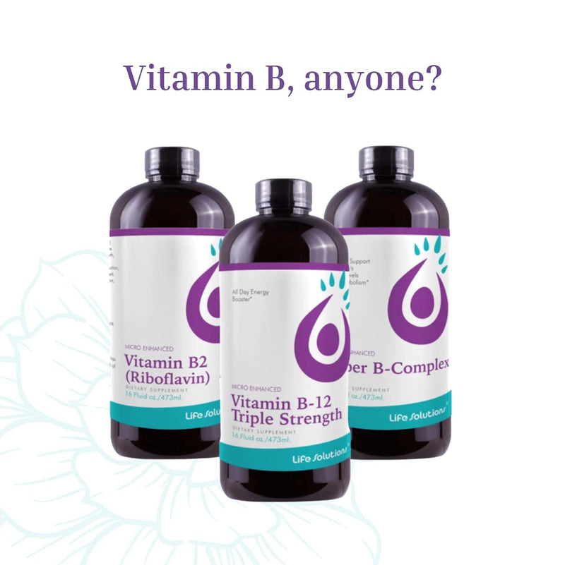 Life Solutions Vitamin B2 Liquid Dietary Supplement with 50mg Riboflavin | Per Serving, Highly Bioavailable, Pharmacist Formulated, Rapid-Sorb Technology, for Efficient Nutrient Absorption, 16 fl oz