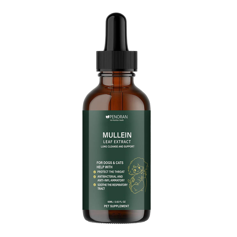 Cough Relief Mullein Drops for Dogs & Cats, Kennel/Dry/Wet Cough, Hoarseness, Seasonal coughing, Easy Breathing, Lung Cleanse, Better Lungs, Soothes Throat - Natural & Efficient ﻿ ﻿ ﻿