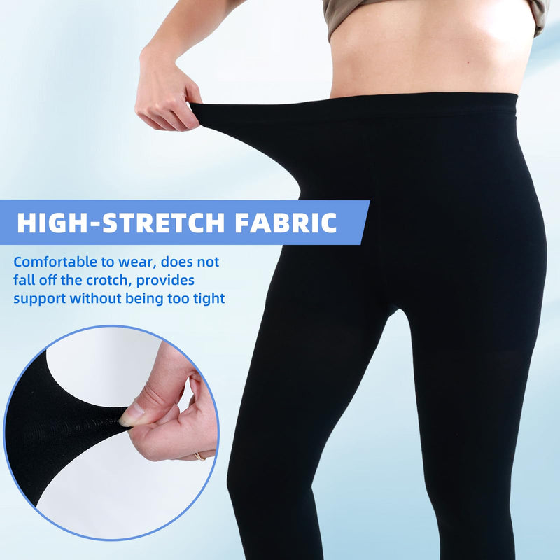 Medical Compression Pantyhose for Women & Men, 20-30mmHg Graduated Support Compression Tights Footless Medical Compression Stockings & Leggings for Edema, Varicose Veins, Swelling(Black,L) Large Footless/Black