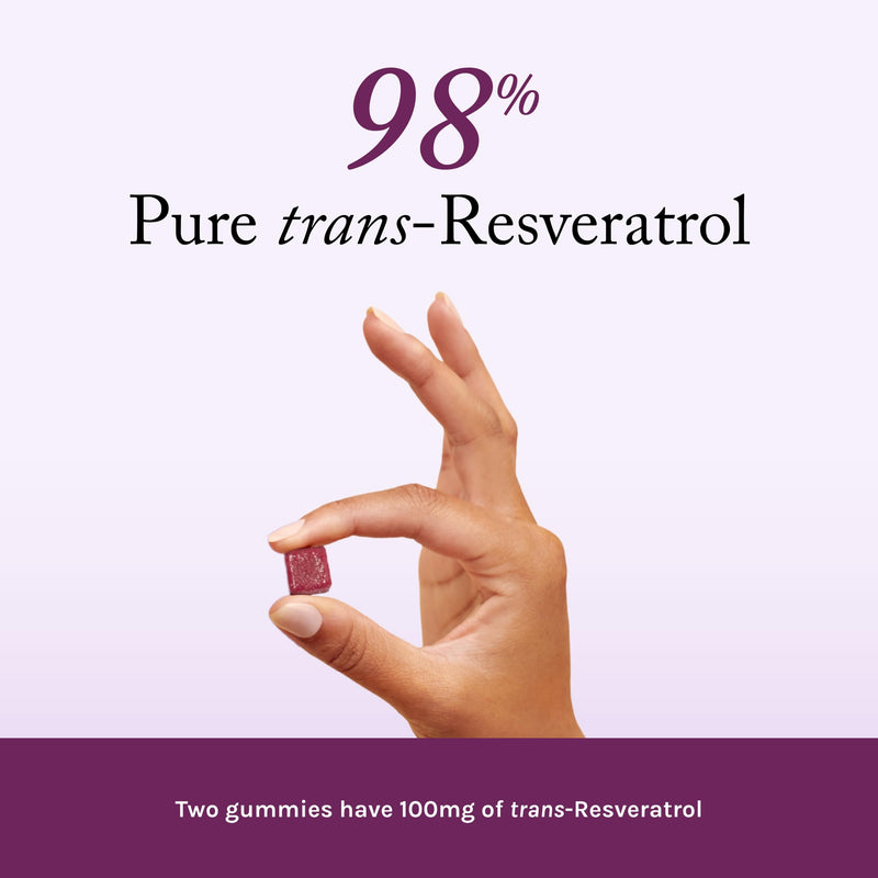Reserveage Beauty - Resveratrol Gummies 100 mg, Antioxidant Supplement for Heart Health, Antioxidant Supplement Supports Healthy Aging, Vegan - 1 Pack 60 Count (Pack of 1)