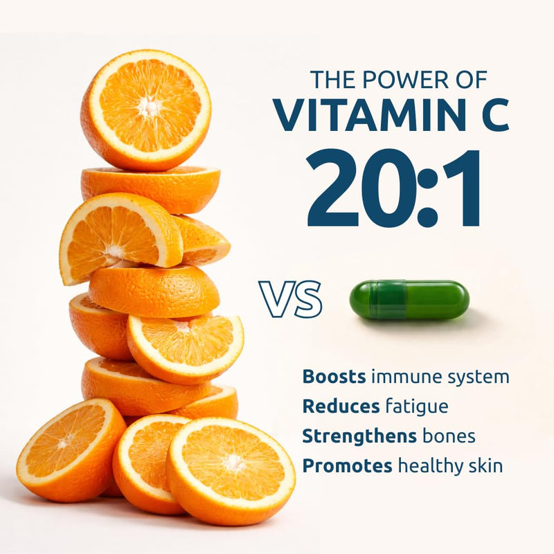 Vitamin C 1000 mg High-Potency Supplement, 60 Vegan Capsules, Lab Tested | Non-GMO Vitamin C, Vegan Capsules for Convenient Everyday Antioxidant Support, made in an EU GMP-certified facility