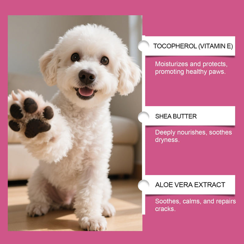 MCStars Dog Paw Balm for Dry Cracked Paws - Lick-Safe Organic Paw Wax with Aloe & Oat Protein - Hot Pavement & Winter Snow Protection - Moisturizer for Dogs & Cats, 1.76Oz (Cream 50g) Paw Cream 50g-Purple