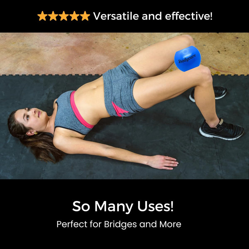 Pilates 4" (10cm) Mini Ball for AeroPilates, Yoga, Fitness, Strength, Mat Pilates Blue-with-Pump