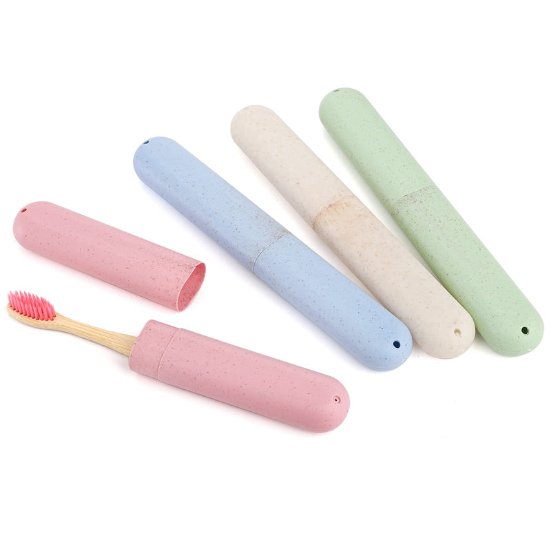Hedume 28 Pack Travel Toothbrush Case, Portable Dust-Proof Breathable Toothbrush Holder for Travel, Business, Home, Camping, School (4 Colors) - BeesActive Australia