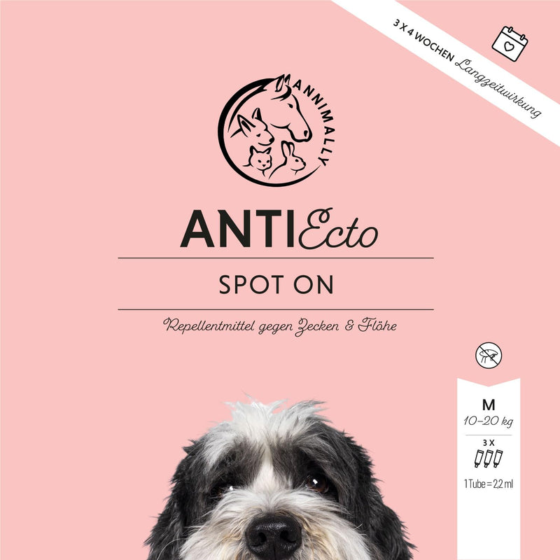Annimally Flea and Tick Protection Spot ON for Dogs - Effective Tick Treatment for Dogs, 3 Months Long-Term Protection Flea Treatment & Tick Protection - (10-20kg) M: 10-20 kg - BeesActive Australia