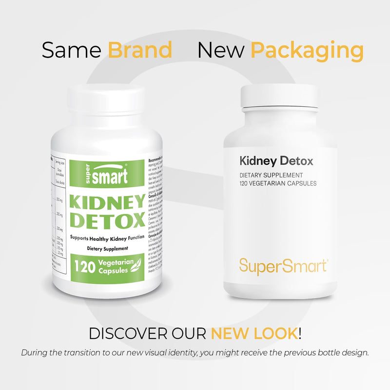 Supersmart Kidney Detox Formula (High Potency) - All-in-1 Complex - with Chanca Piedra, Dandelion Root, Magnesium - Kidney Detox Supplement | Non-GMO & Gluten Free - 120 Vegetarian Capsules