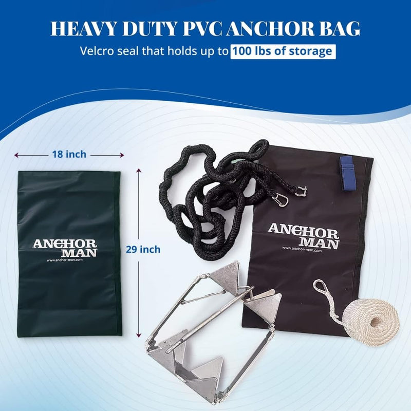 Anchor Man Waterproof Boat Anchor Bag, Heavy Duty Marine Rope Storage Bag for Life Jackets, Bumpers, Anchor Lines & Boat Accessories L-29 x W-18