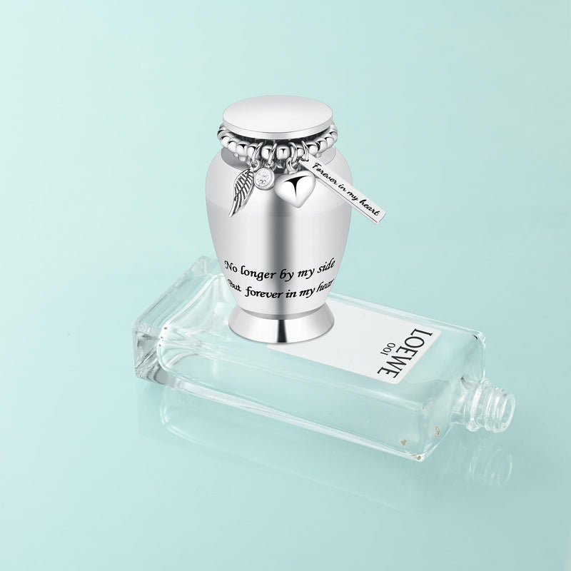 Small Urns for Human Ashes Keepsake Cremation Urn for Human Ashes with Wings Charm Mini Personal Funeral Urn for Pet (Silver Small Wings) Silver Small Wings - BeesActive Australia