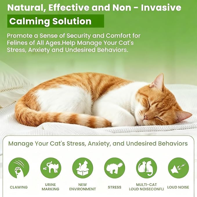9 Pack Cat Calming Pheromone Diffuser Kit for Cats Refill, Long-Lasting 180 Days Supply Relieve Stress & Anxiety Reduce Fighting Spraying and Scratching for All Cats (3 Plug-Ins & 6 Refills)