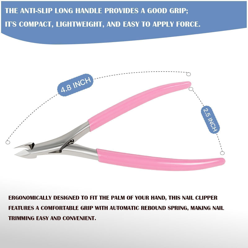 Cuticle Nippers and Trimmer Set, Non-Slip Rubber Grip Manicure Pedicure Tools, Fine Edge Cuticle Cutter & Nail Clippers for Women Men Home Use, Precision Nail Supplies (Pink-1 Pack) A1-pink - BeesActive Australia
