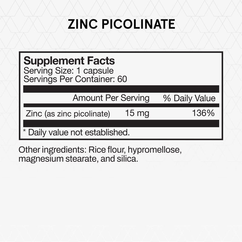 Momentous Zinc Picolinate - Immunity & Hormone Support - Bioavailable Zinc Supplement- Promotes Joint Health & Lean Muscle Mass (60 Servings) - BeesActive Australia